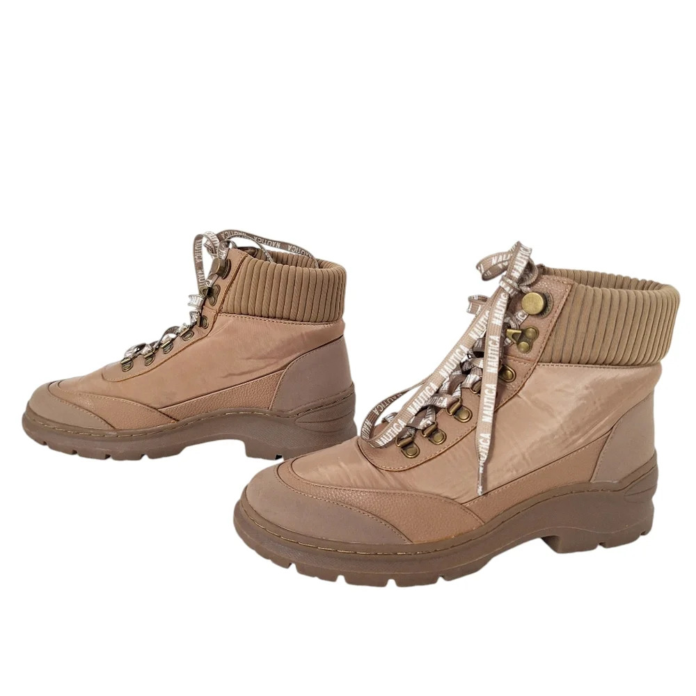 Nautica Sabra Vintage Y2K Tan Lace-Up Ankle Boots Women's Sz‎ 9